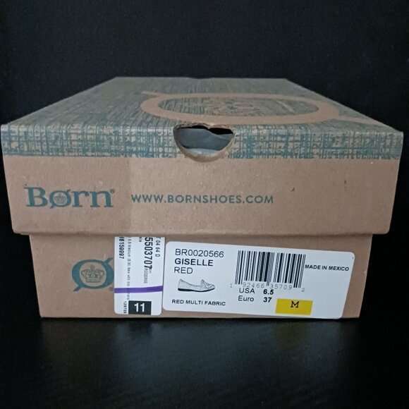 NEW Born Giselle Knit Leather Textile Loafers Red Multi Size 6.5 Western Flats - Picture 10 of 10